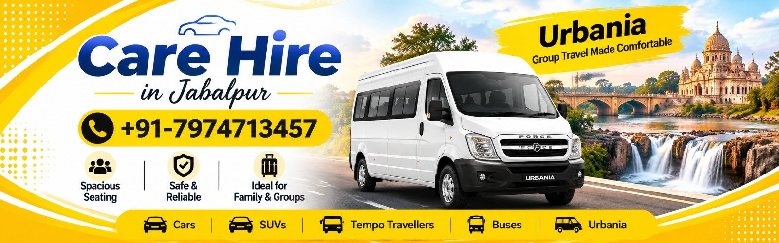 Urbania car hire in Jabalpur